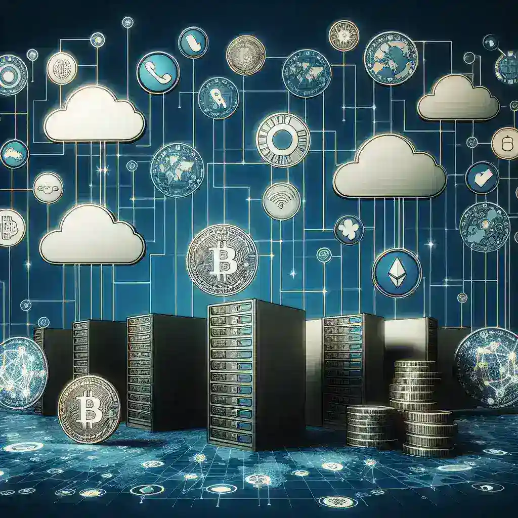 "Imagen que ilustra la regulación de criptomonedas por la CNMC para servicios digitales, mostrando gráficos de criptomonedas y computadoras en un entorno de oficina."