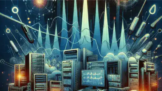 "Equipo de servidores y herramientas de gestión de carga para optimizar el rendimiento de sistemas digitales durante picos inesperados de tráfico."