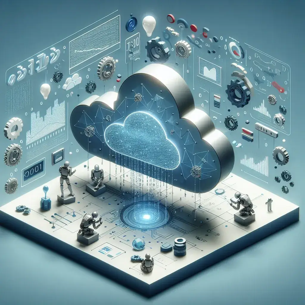 "Diagrama ilustrativo mostrando soluciones innovadoras para la detección automática de fallos en la nube, acompañado de gráficos y herramientas tecnológicas, en el contexto de la Guía Completa 2024."