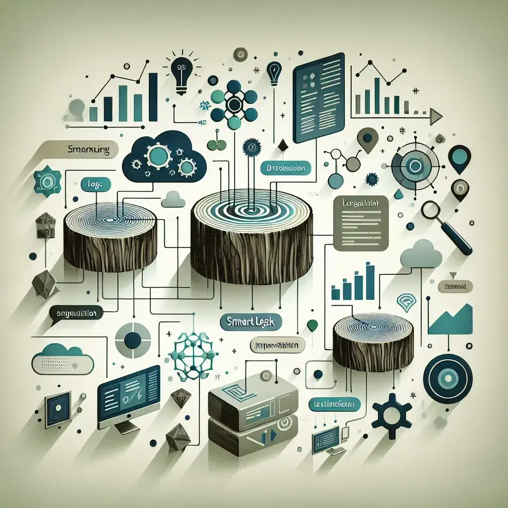 "Imagen de herramientas de gestión de logs en un entorno digital, acompañando la guía completa 2024 sobre gestión inteligente de logs, que destaca su importancia en la optimización de sistemas de información."