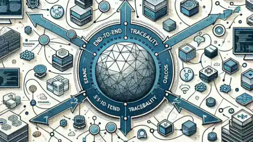 "Infografía ilustrativa sobre herramientas de trazabilidad extremo a extremo para microservicios en 2024, destacando sus principales características y beneficios en la gestión de arquitecturas distribuidas."