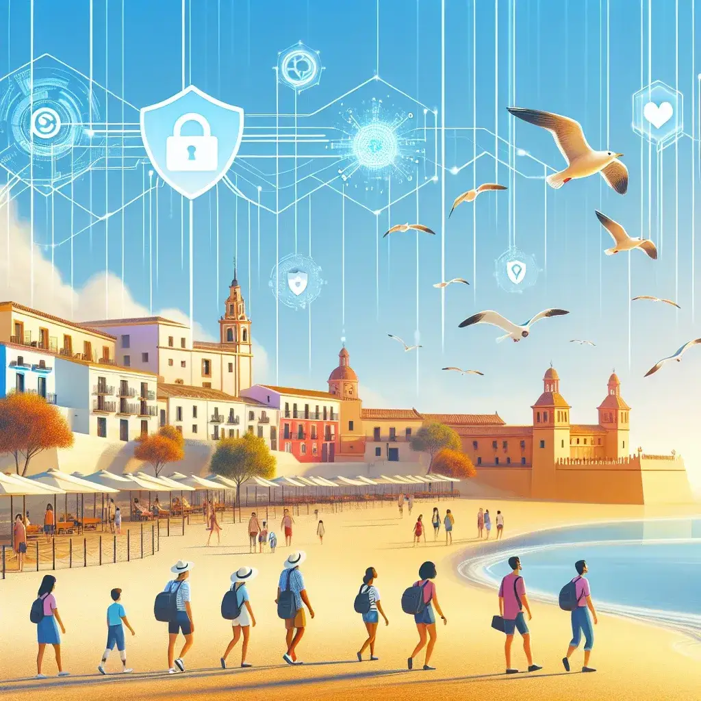 "Imagen de un profesional de la ciberseguridad analizando datos en una computadora, simbolizando el refuerzo de la ciberseguridad digital en el sector turístico español en septiembre."